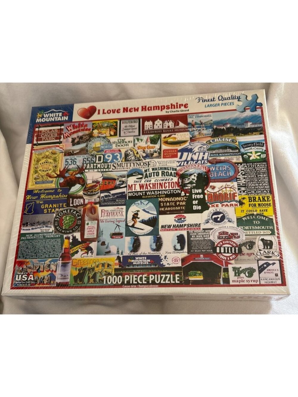 White Mountain Puzzles I Love New Hampshire 1000 Piece Jigsaw Puzzle Featuring I